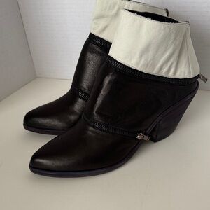 Elegant Two-Tone Ankle Booties